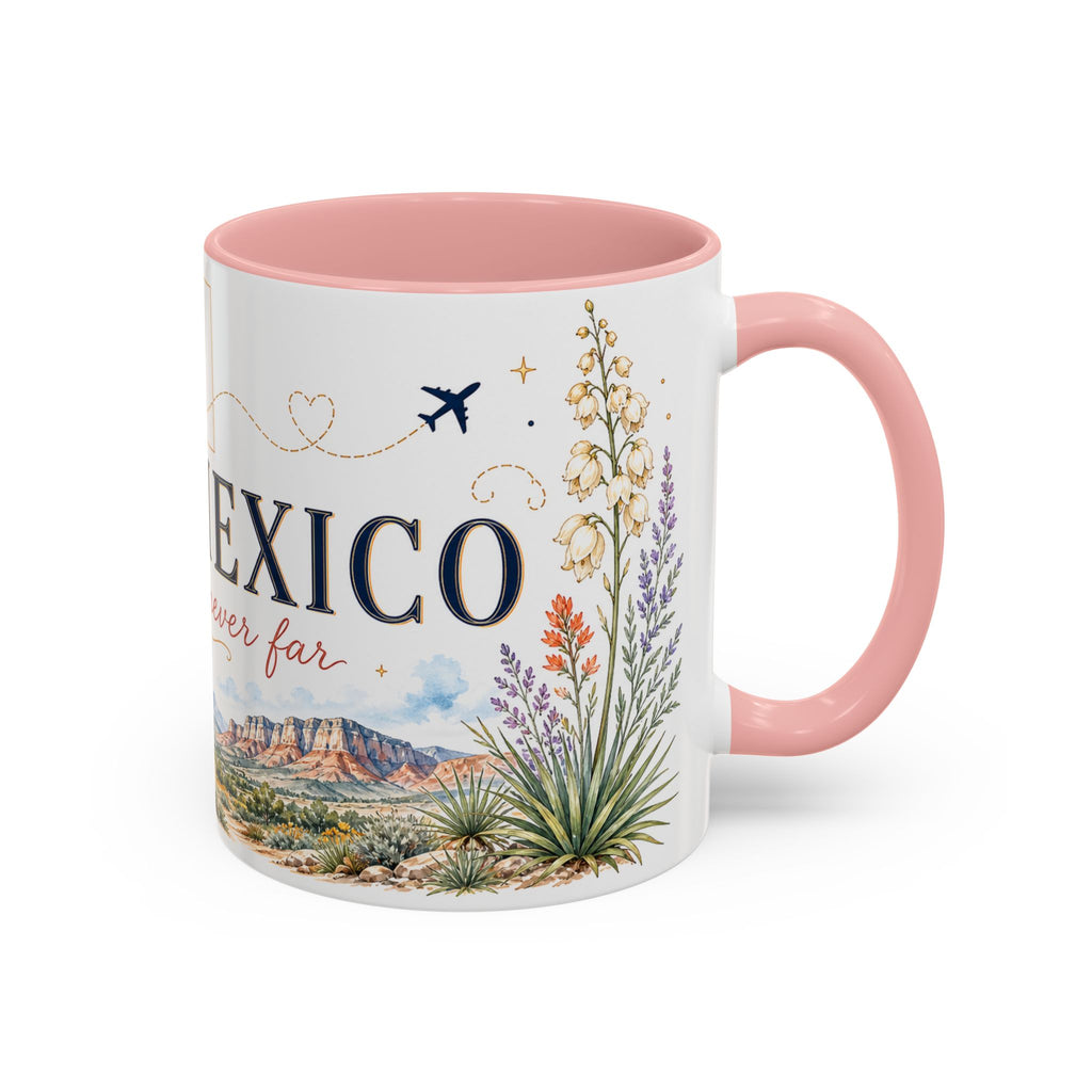 New Mexico State Map Mug | Desert Scenery, Yucca Flower Accent Coffee Cup
