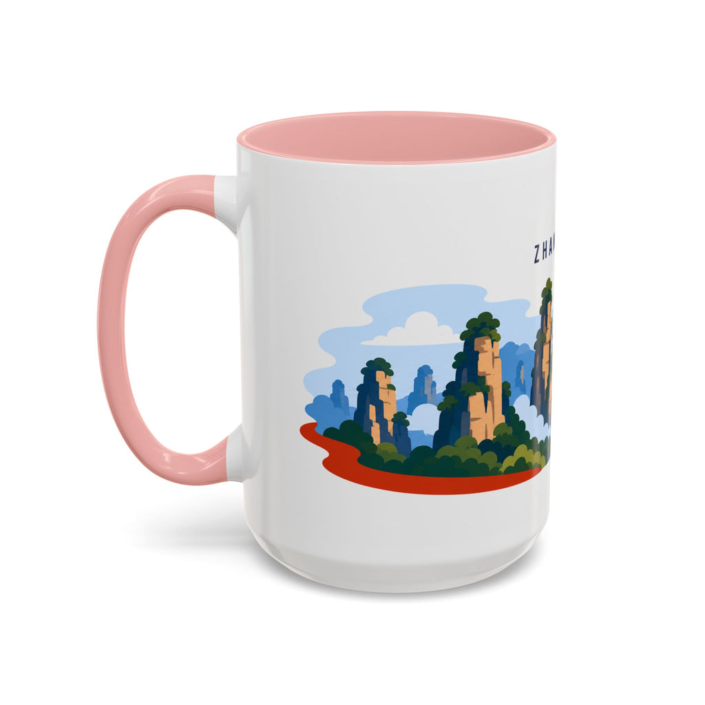 Zhangjiajie Coffee Mug | Travel Destination Souvenir Gift | Accent Color Ceramic 11oz 15oz