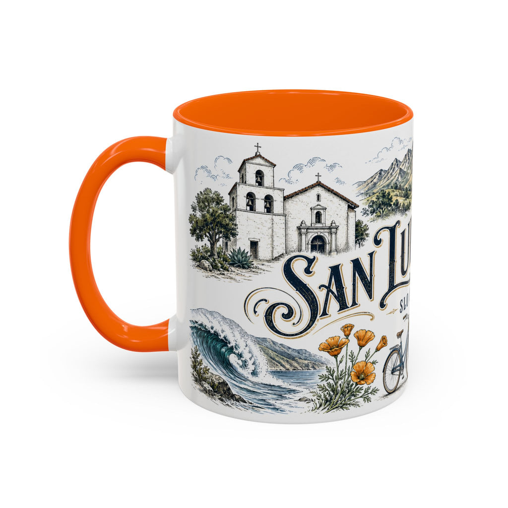 San Luis Obispo Coffee Mug | United States Travel Souvenir | Vintage Illustrated City Gift | 11 oz 15 oz Accent Mug
