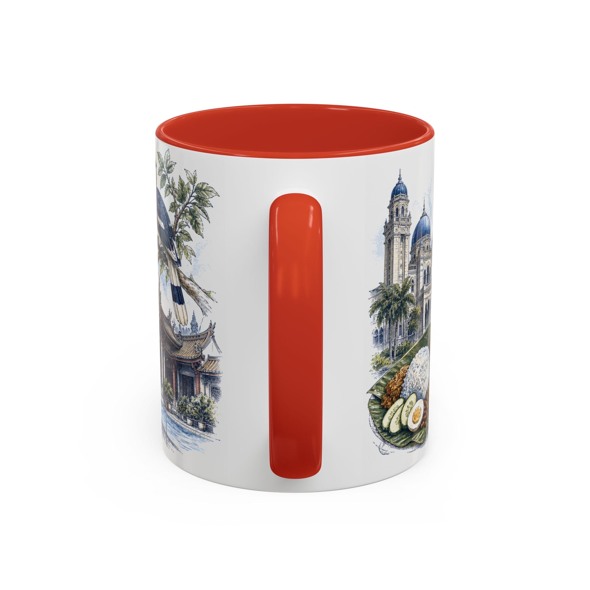 Johor Bahru Coffee Mug | Malaysia Travel Souvenir | Vintage Illustrated City Gift | 11 oz 15 oz Accent Mug