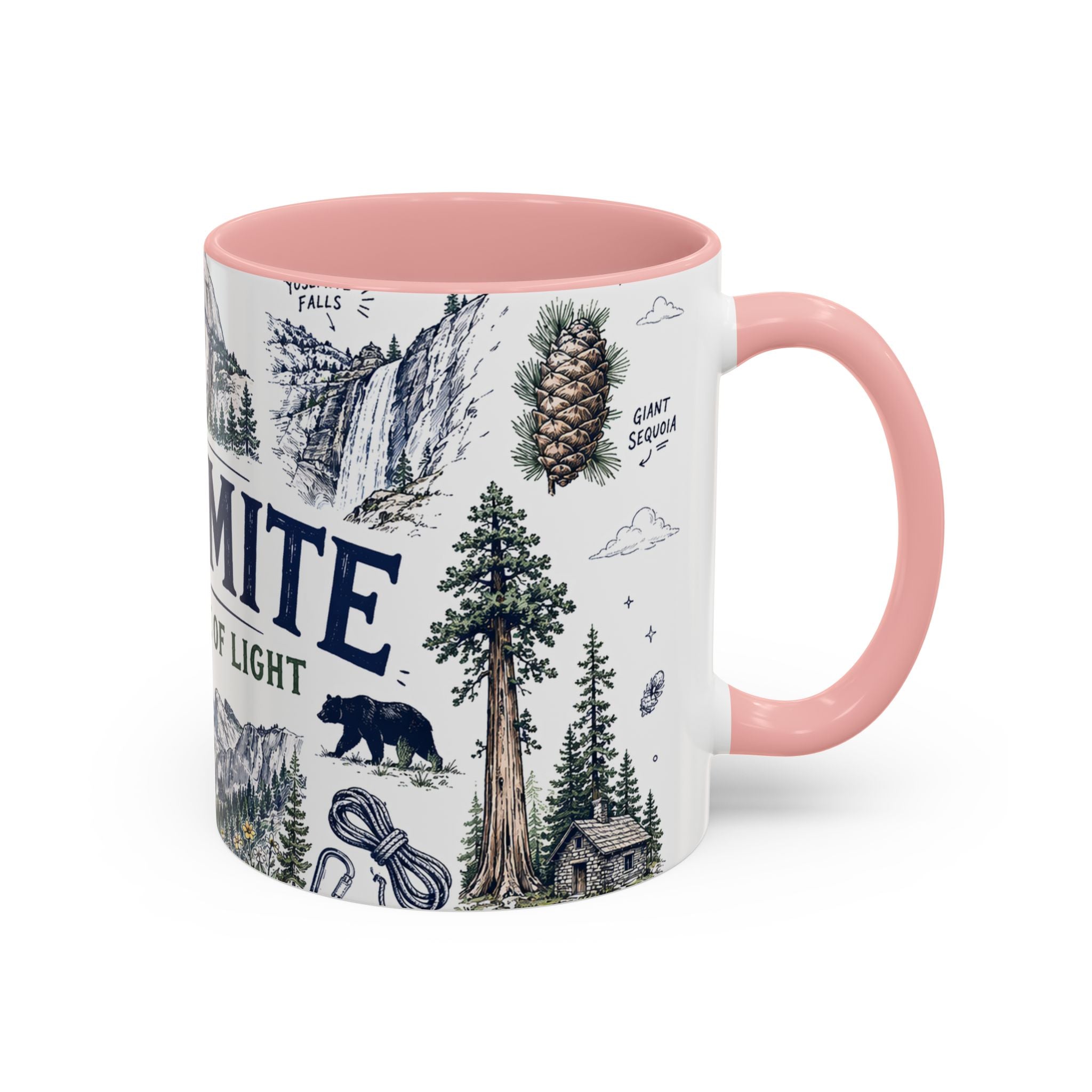 Yosemite National Park Coffee Mug | Hiking Camping Nature Gift | Accent Color Ceramic 11oz 15oz
