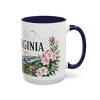 West Virginia State Map Mug | Appalachian Bridge, Rhododendron Accent Coffee Cup