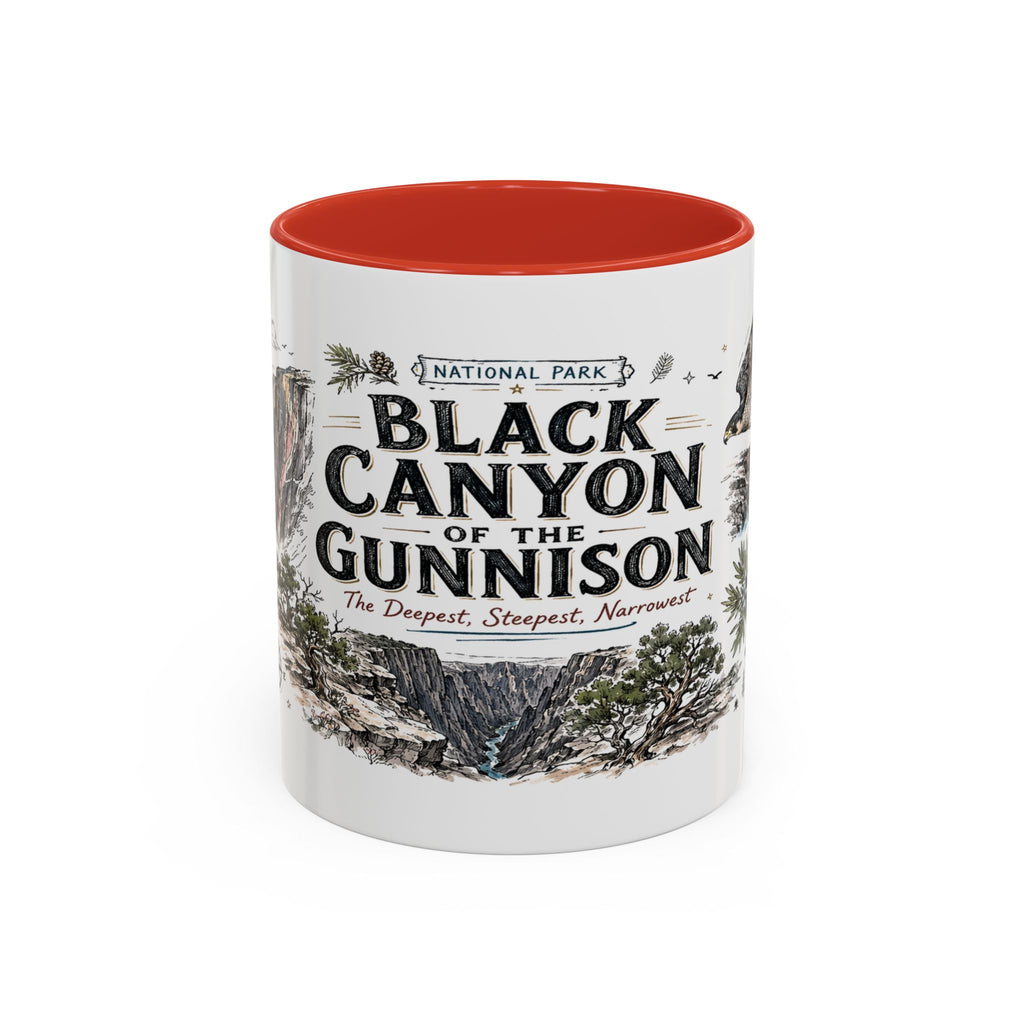 Black Canyon of the Gunnison National Park Coffee Mug | Colorado Deep Canyon Hiking Gift | Accent Color Ceramic 11oz 15oz