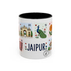 Jaipur Coffee Mug | Postage Stamp Collage Mug | Travel Souvenir Accent Cup 11oz 15oz