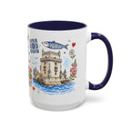 Lisbon Travel Mug | European City Souvenir Accent Coffee Mug | 11oz 15oz Ceramic Cup