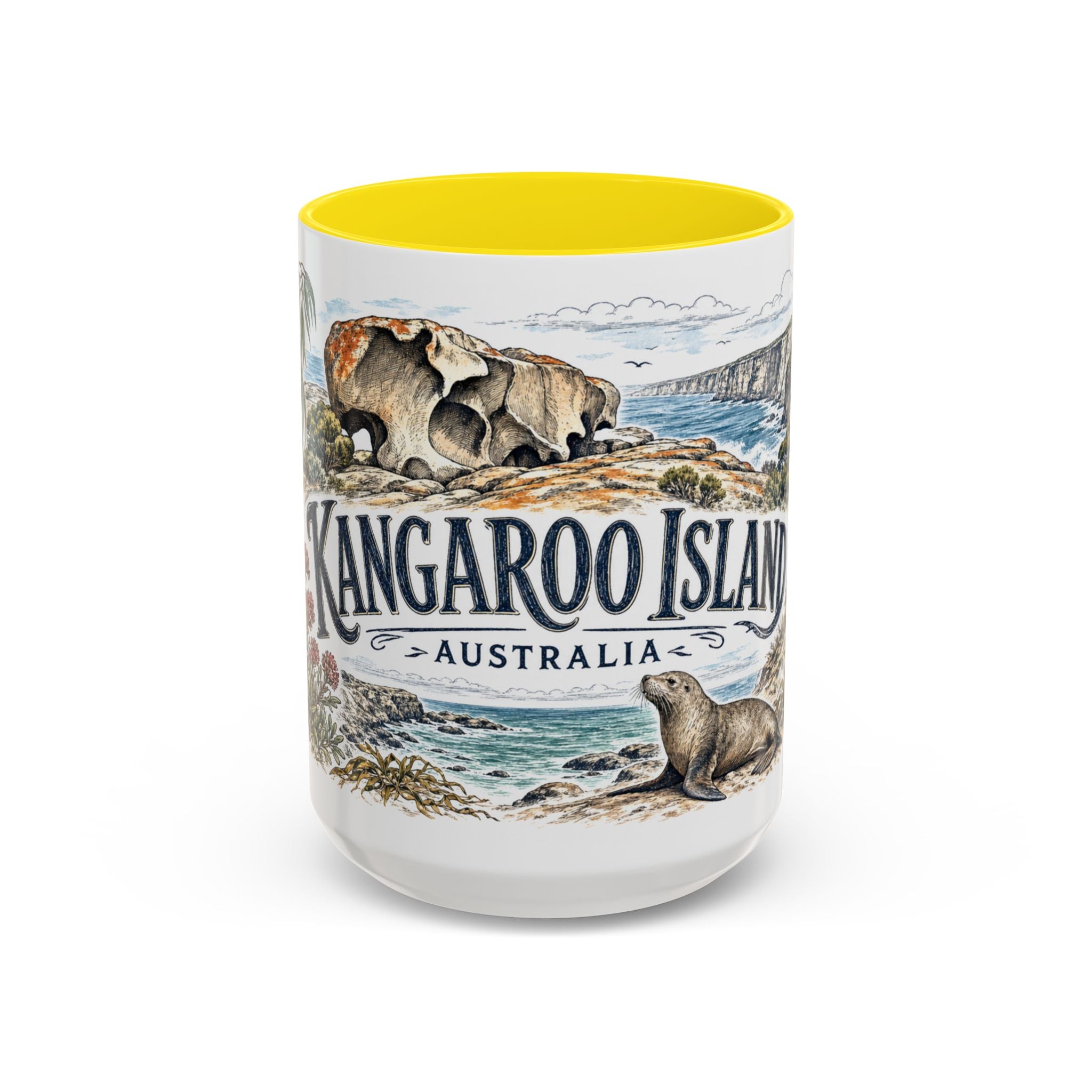 Kangaroo Island Mug, Australia Travel Souvenir, Bucket List Gift, Accent Ceramic Coffee Mug 11oz 15oz