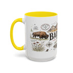 Badlands National Park Coffee Mug | South Dakota Prairie Fossil Hiking Gift | Accent Color Ceramic 11oz 15oz