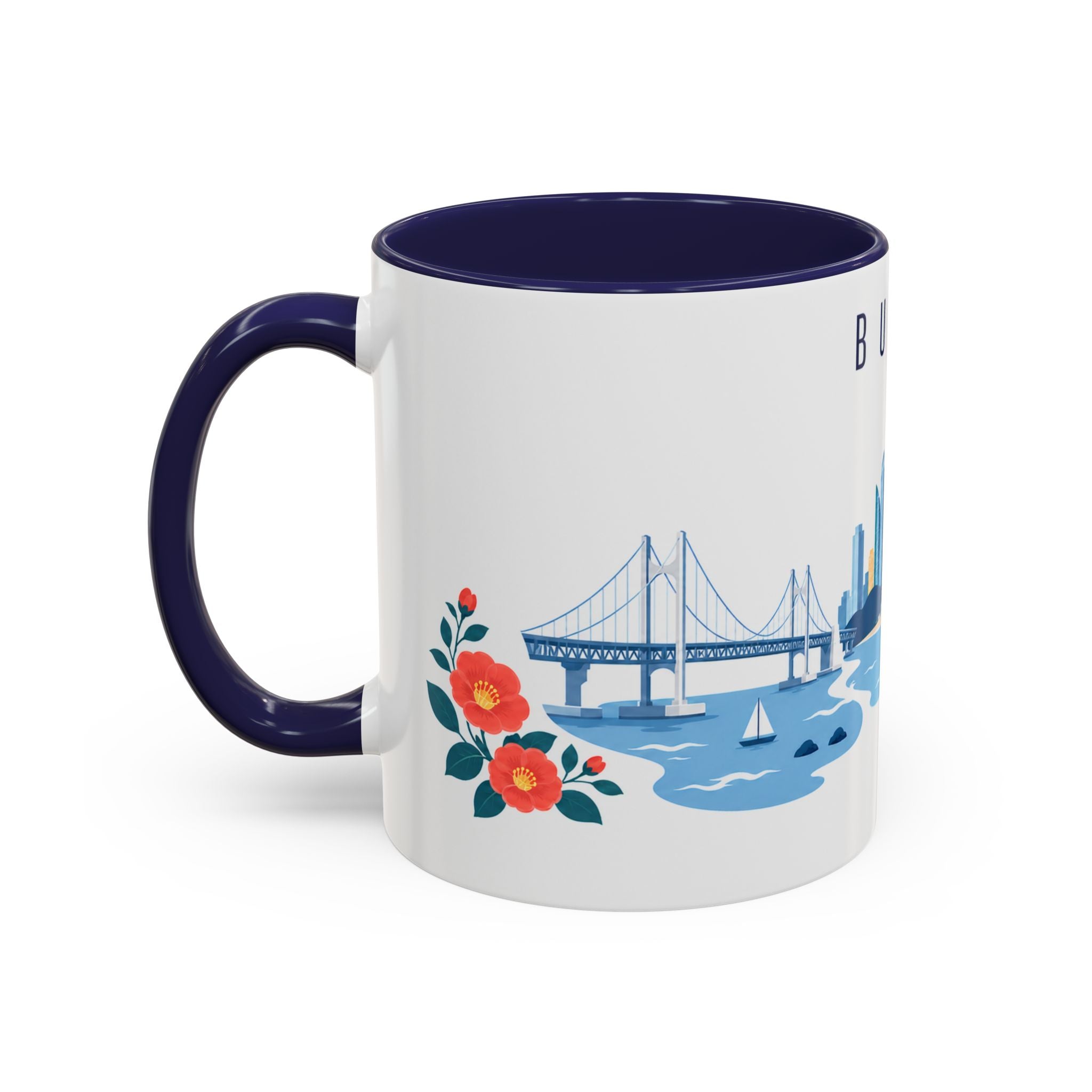 Busan Coffee Mug | South Korea Travel Souvenir | Porcelain Decal City Gift | 11oz 15oz Accent Mug