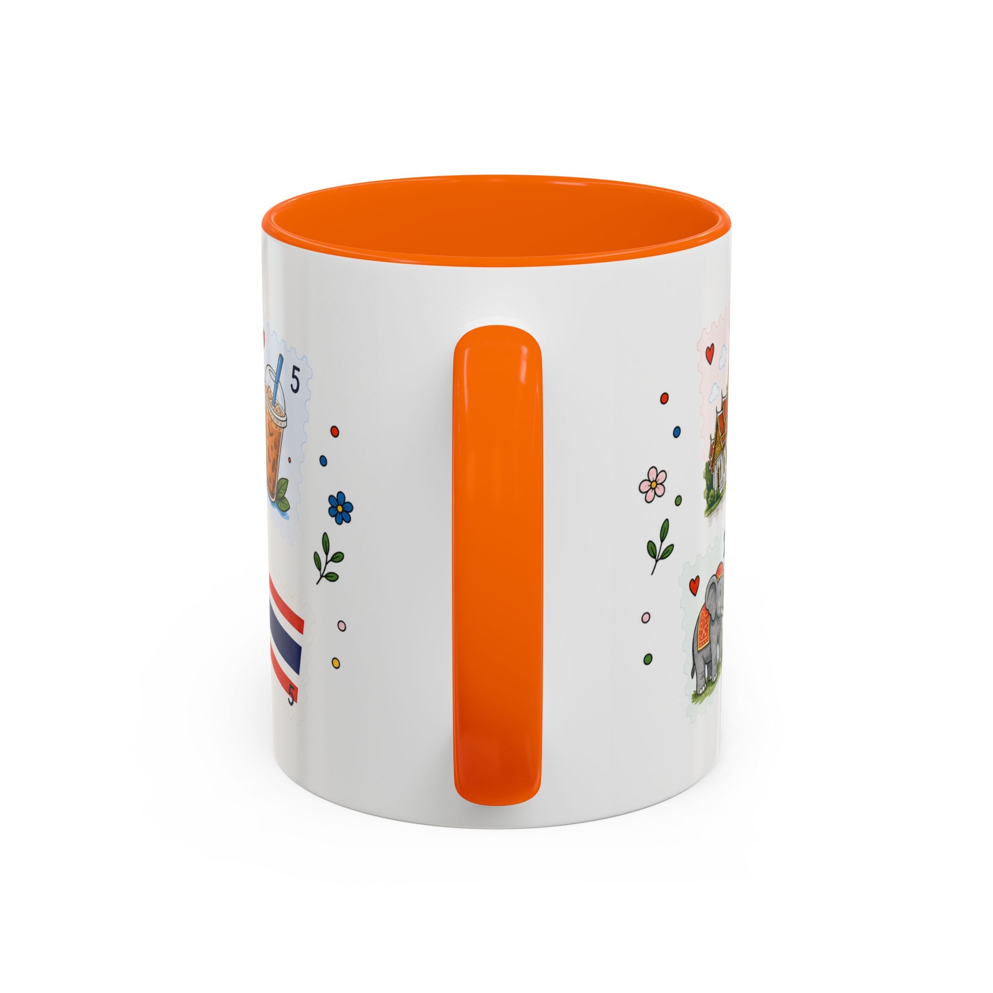 Bangkok Coffee Mug | Postage Stamp Collage Mug | Travel Souvenir Accent Cup 11oz 15oz