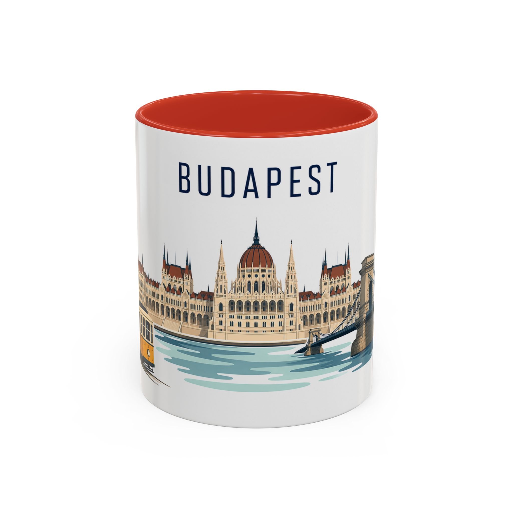 Budapest Coffee Mug | Hungary Travel Souvenir | Porcelain Decal City Gift | 11oz 15oz Accent Mug