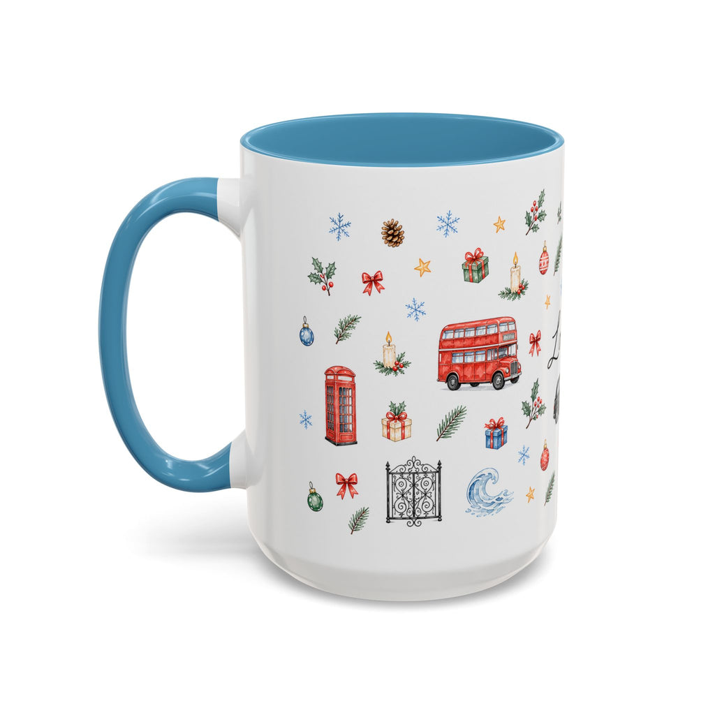 London Christmas Mug | Watercolor City Souvenir, Travel Memories, Ceramic Coffee Cup