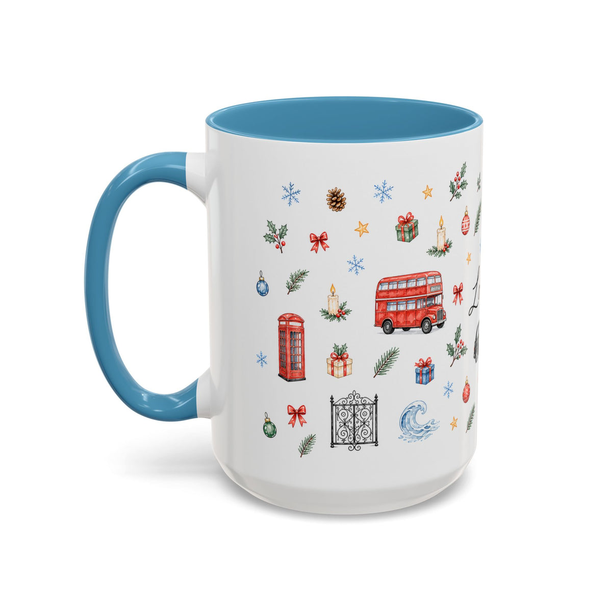 London Christmas Mug | Watercolor City Souvenir, Travel Memories, Ceramic Coffee Cup