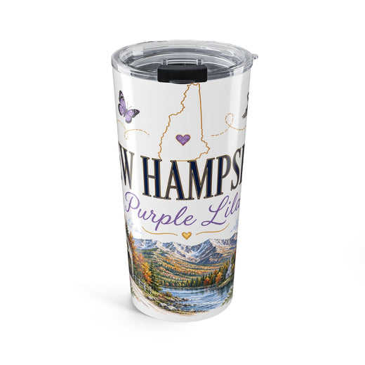 New Hampshire State Flower 20oz Tumbler | Purple Lilac Botanical State Flower Gift | Insulated Stainless Steel Travel Cup