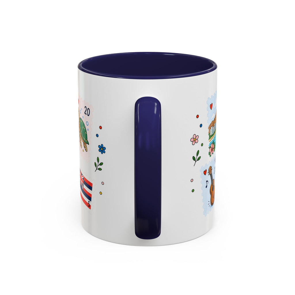 Honolulu Coffee Mug | Postage Stamp Collage Mug | Travel Souvenir Accent Cup 11oz 15oz