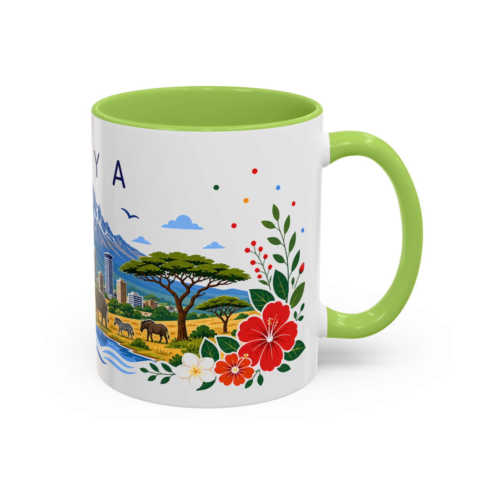Kenya Coffee Mug | Travel Souvenir Accent Mug | Place Gift Ceramic Cup 11oz 15oz