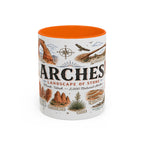 Arches Coffee Mug | National Park Hiking Utah Gift | Accent Color Ceramic 11oz 15oz
