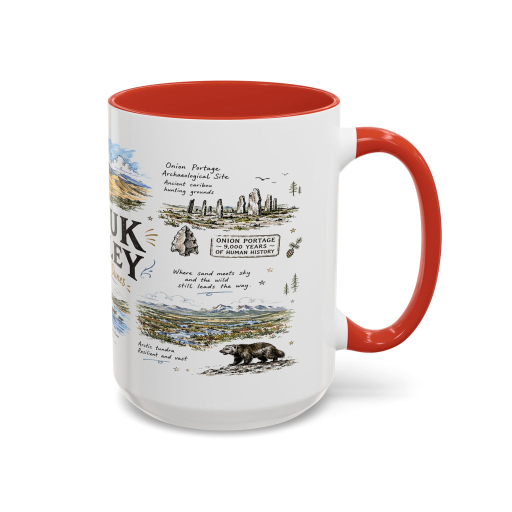 Kobuk Valley National Park Coffee Mug | Alaska Arctic Sand Dunes Gift | Accent Color Ceramic 11oz 15oz