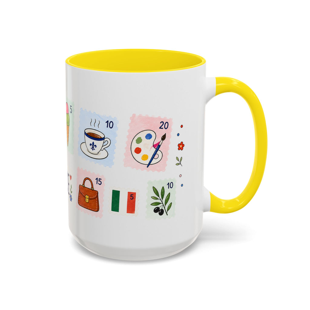 Florence Coffee Mug | Postage Stamp Collage Mug | Travel Souvenir Accent Cup 11oz 15oz