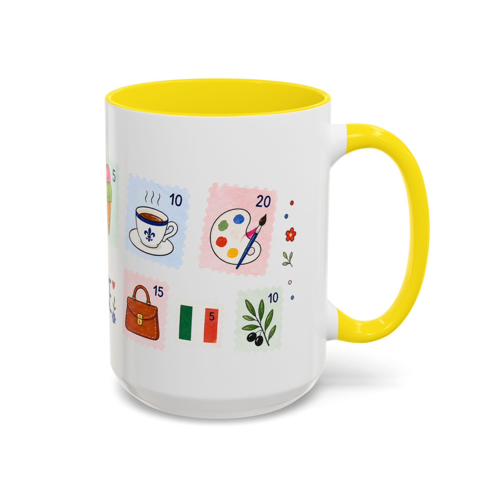 Florence Coffee Mug | Postage Stamp Collage Mug | Travel Souvenir Accent Cup 11oz 15oz