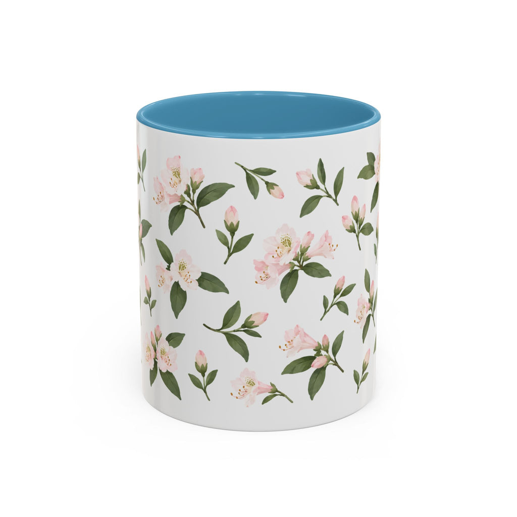 West Virginia Rhododendron Mug, State Flower Floral Coffee Cup, 11oz Botanical Gift