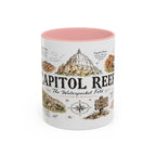 Capitol Reef National Park Coffee Mug | Utah Sandstone Canyon Hiking Gift | Accent Color Ceramic 11oz 15oz