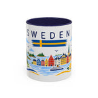 Sweden Coffee Mug | Travel Souvenir Accent Mug | Country Gift Ceramic Cup 11oz 15oz