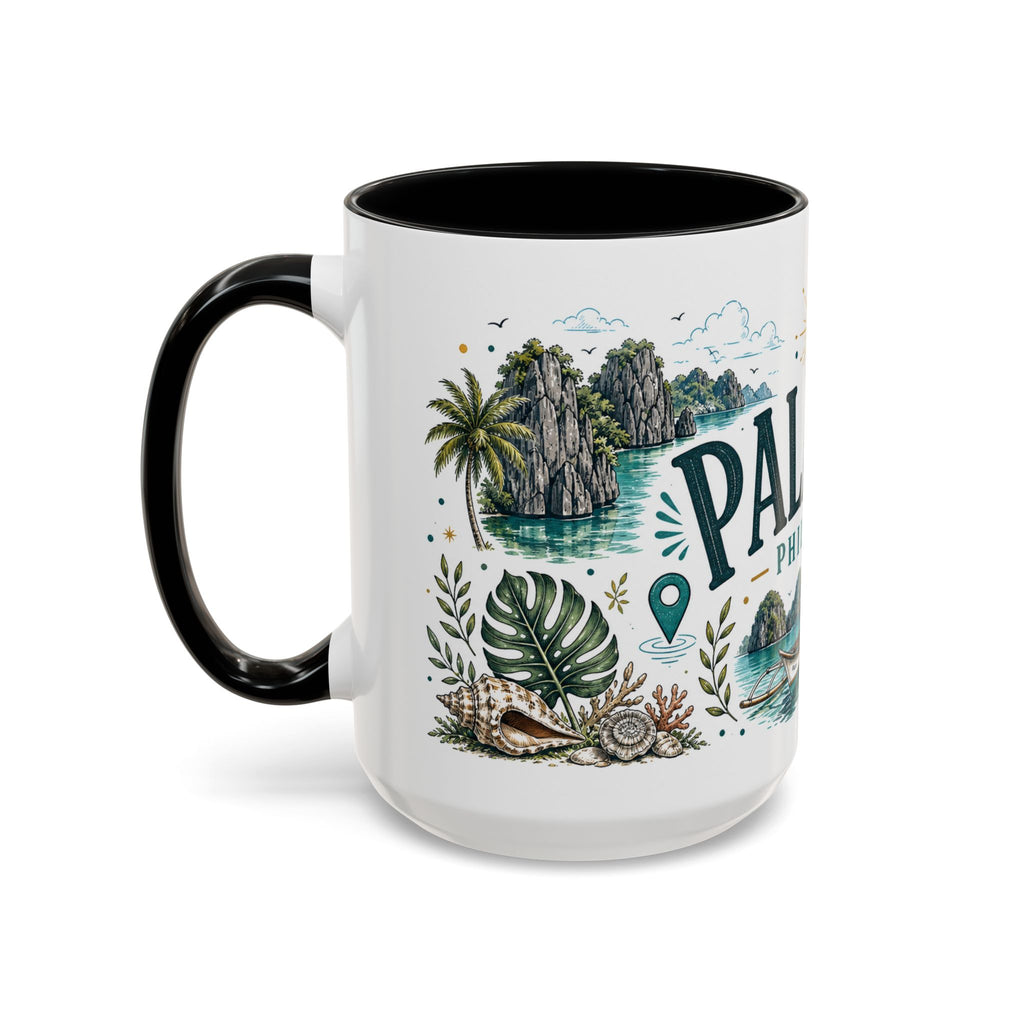 Palawan Coffee Mug | Travel Destination Souvenir Gift | Accent Color Ceramic 11oz 15oz