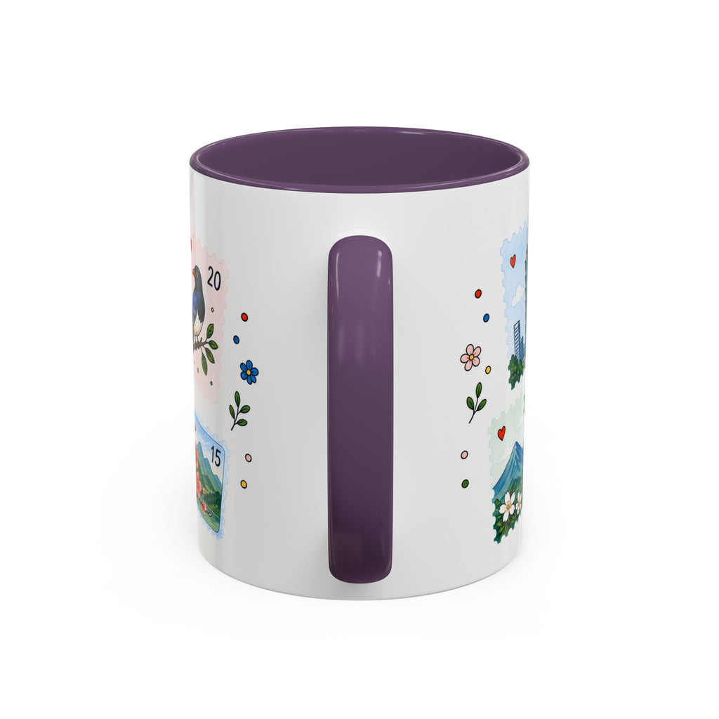 Taipei Coffee Mug | Postage Stamp Collage Mug | Travel Souvenir Accent Cup 11oz 15oz