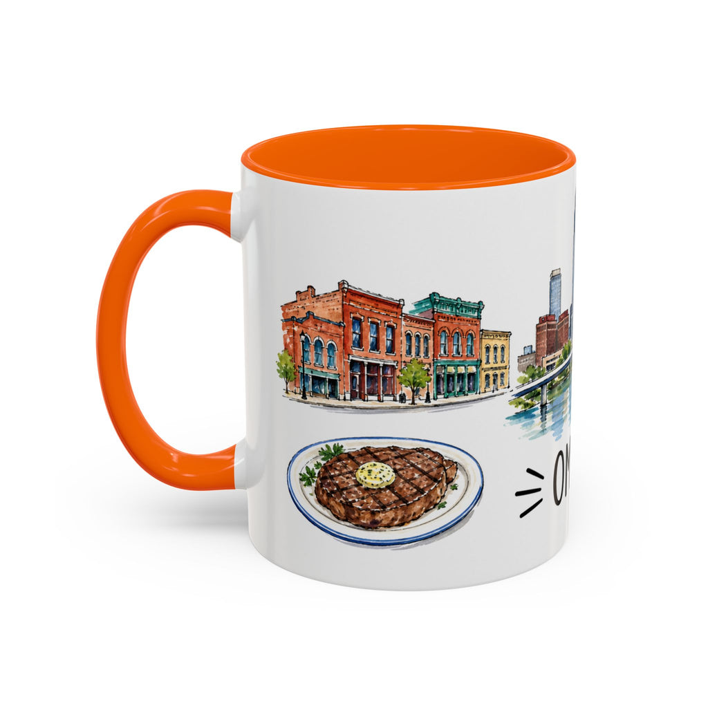 Omaha Illustrated Travel Mug | City Souvenir Accent Coffee Mug | 11oz 15oz Ceramic Cup
