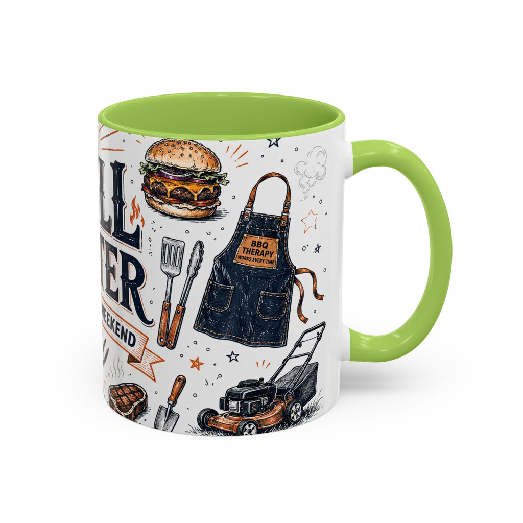 Grill Master Coffee Mug | Father's Day Gift for Dad | Accent Color Ceramic 11oz 15oz
