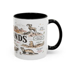Badlands National Park Coffee Mug | South Dakota Prairie Fossil Hiking Gift | Accent Color Ceramic 11oz 15oz