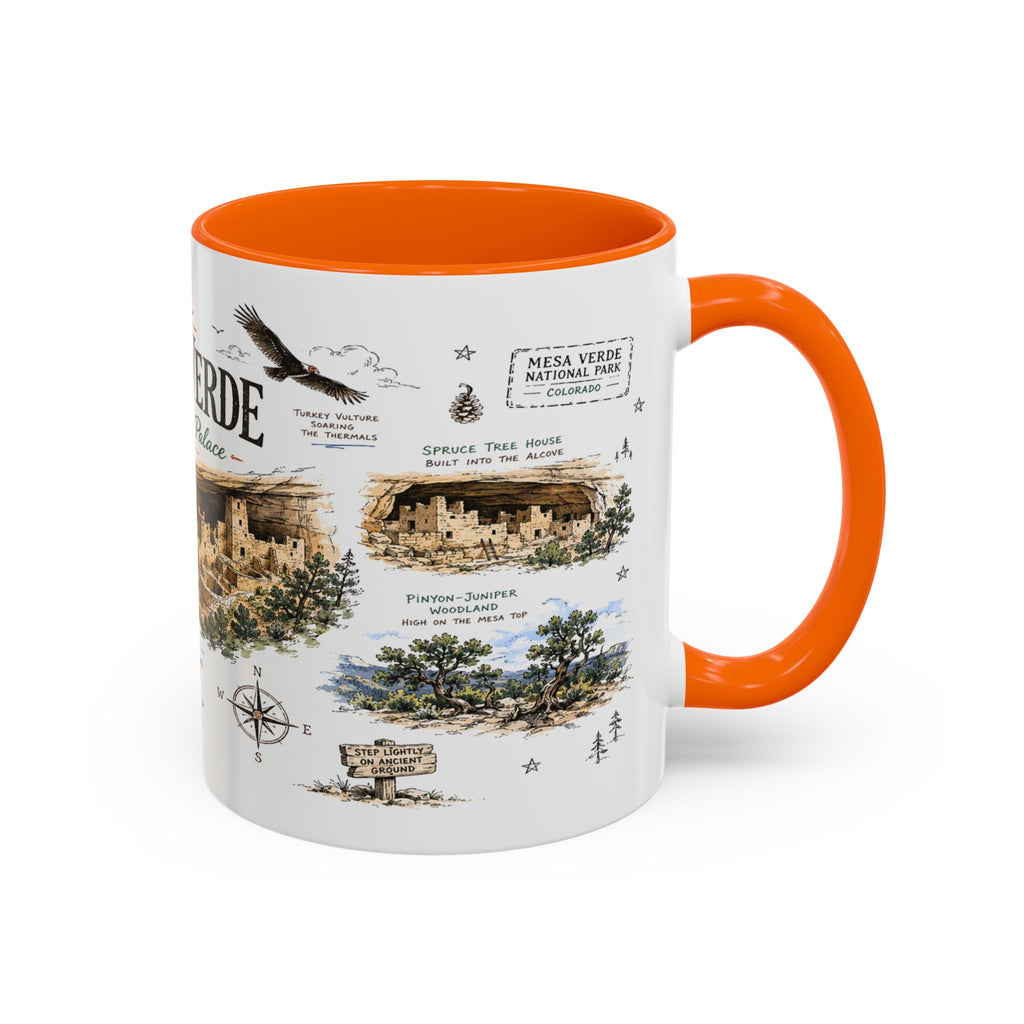 Mesa Verde National Park Coffee Mug | Colorado Ancient Cliff Dwellings Gift | Accent Color Ceramic 11oz 15oz