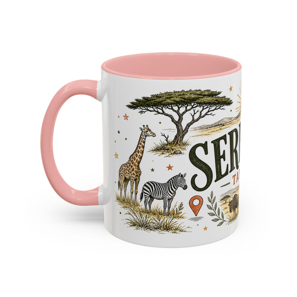 Serengeti Coffee Mug | Travel Destination Souvenir Gift | Accent Color Ceramic 11oz 15oz