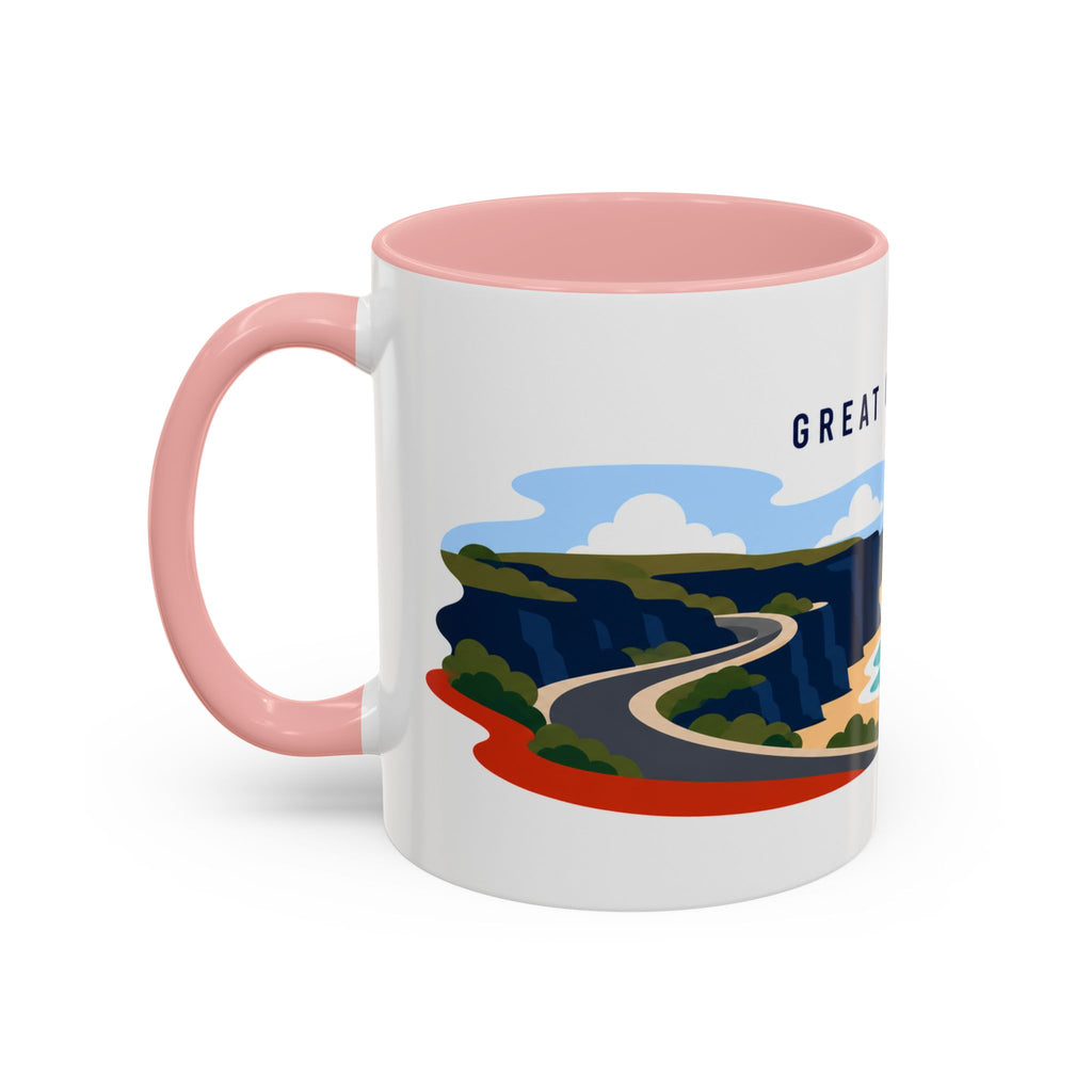 Great Ocean Road Coffee Mug | Travel Destination Souvenir Gift | Accent Color Ceramic 11oz 15oz