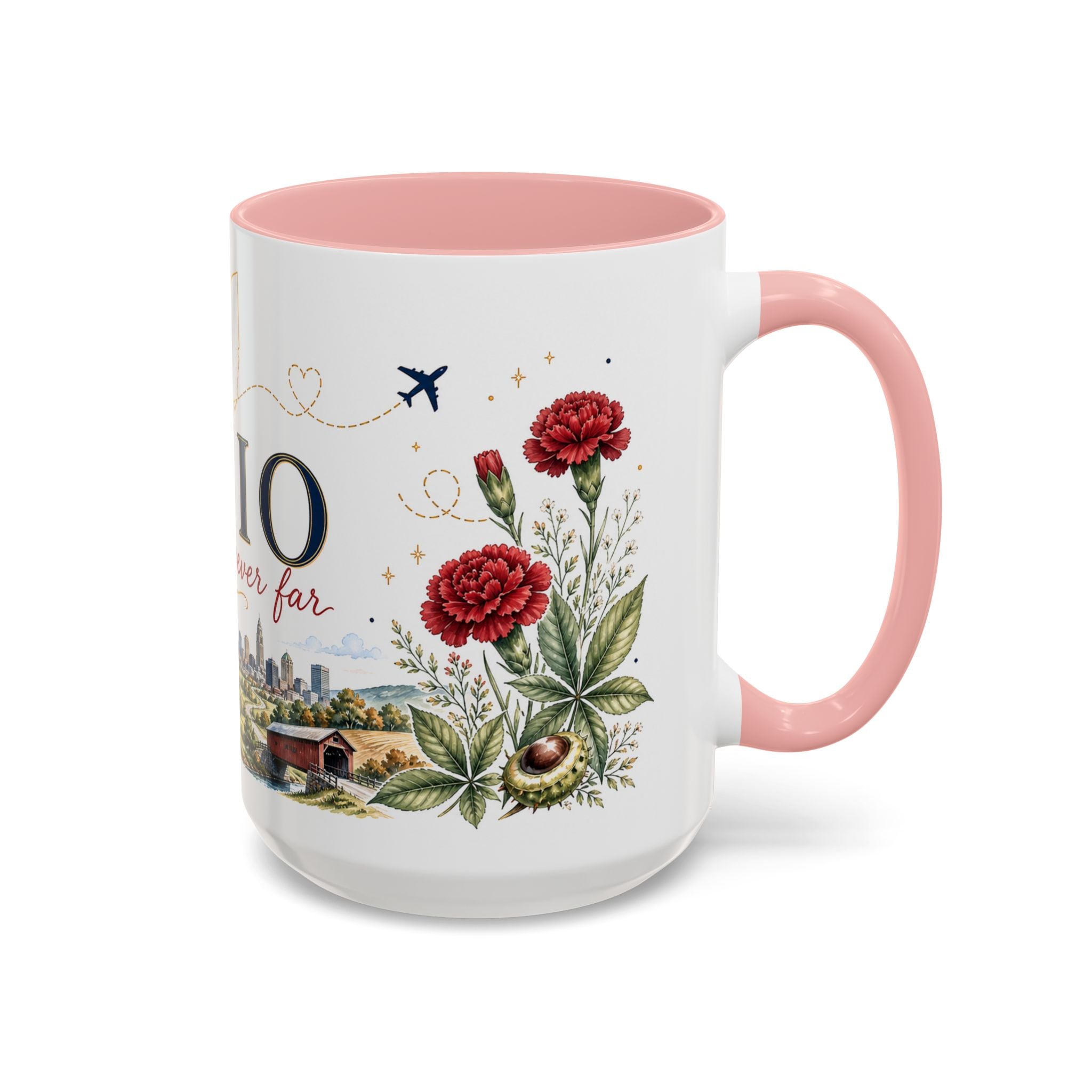 Ohio State Map Mug | Botanical Travel Sketch, Homesick Gift, Long Distance Friendship
