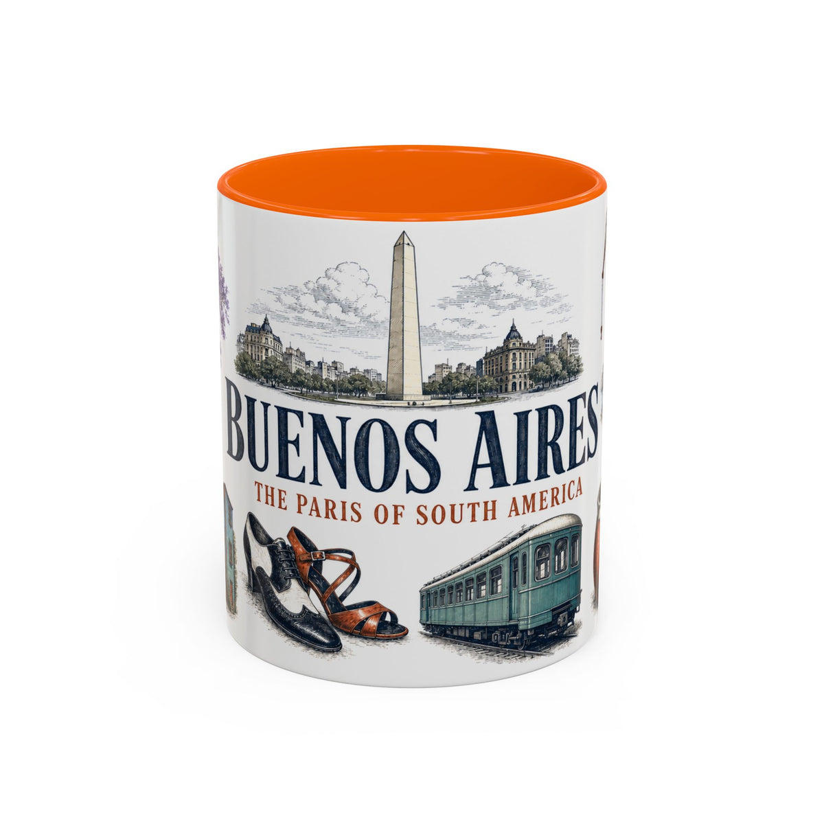 Buenos Aires Coffee Mug | Argentina Travel Souvenir | Vintage Illustrated City Gift | 11 oz 15 oz Accent Mug