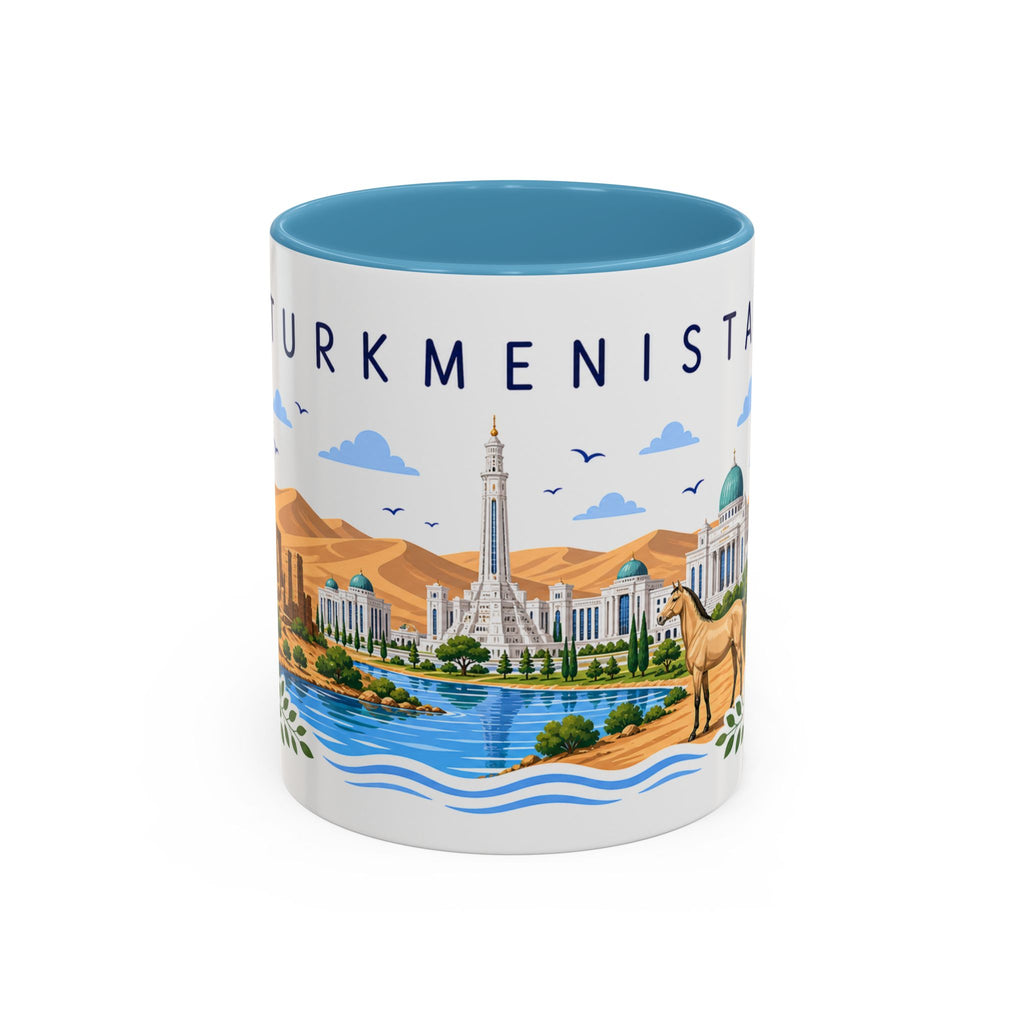 Turkmenistan Coffee Mug | Travel Souvenir Accent Mug | Place Gift Ceramic Cup 11oz 15oz