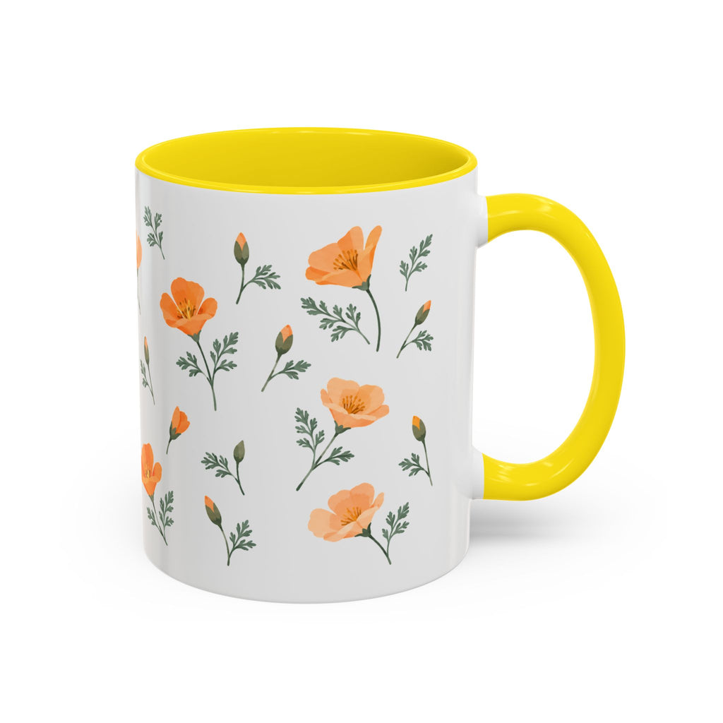 California California poppy Mug, State Flower Floral Coffee Cup, 11oz Botanical Gift