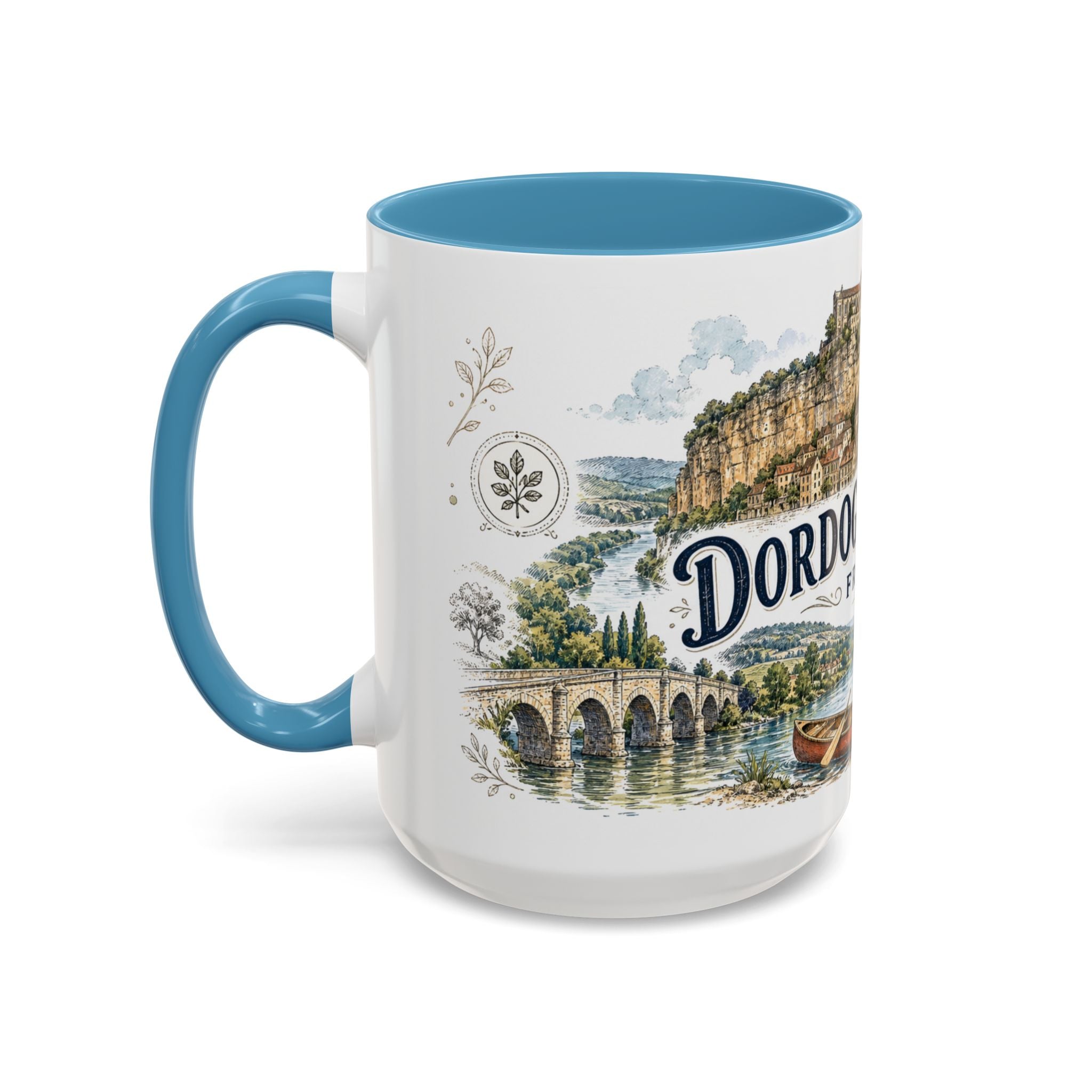 Dordogne Valley Mug, France Travel Souvenir, Bucket List Gift, Accent Ceramic Coffee Mug 11oz 15oz