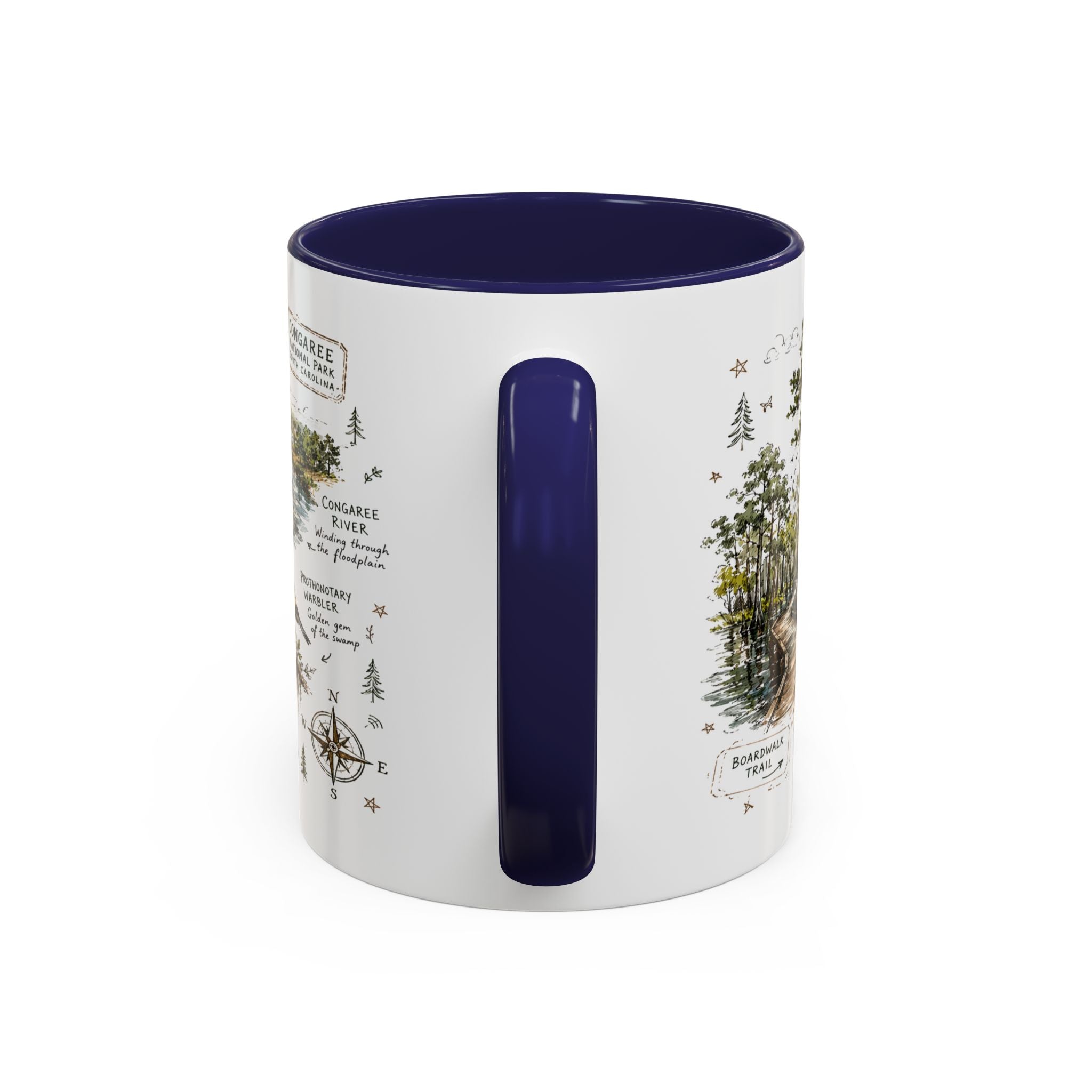 Congaree National Park Coffee Mug | South Carolina Forest Floodplain Gift | Accent Color Ceramic 11oz 15oz