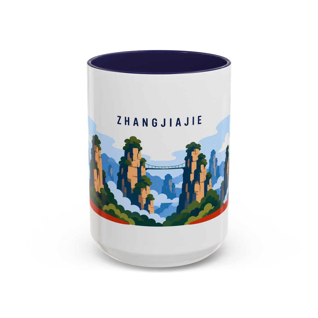 Zhangjiajie Coffee Mug | Travel Destination Souvenir Gift | Accent Color Ceramic 11oz 15oz