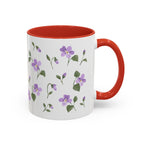 New Jersey Violet Mug, State Flower Floral Coffee Cup, 11oz Botanical Gift
