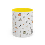 Halloween Party Mug | Ghost Black Cat Candy Watercolor Gift | Accent Cup 11oz 15oz