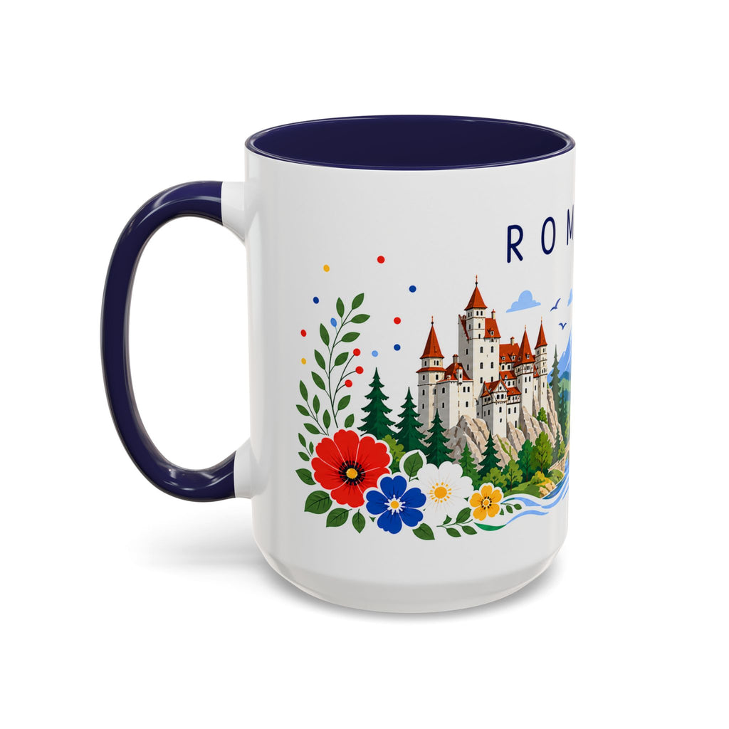 Romania Coffee Mug | Travel Souvenir Accent Mug | Place Gift Ceramic Cup 11oz 15oz