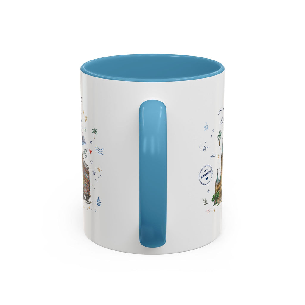 Karachi Coffee Mug | Pakistan Souvenir Travel Gift | Accent Color Ceramic 11oz 15oz