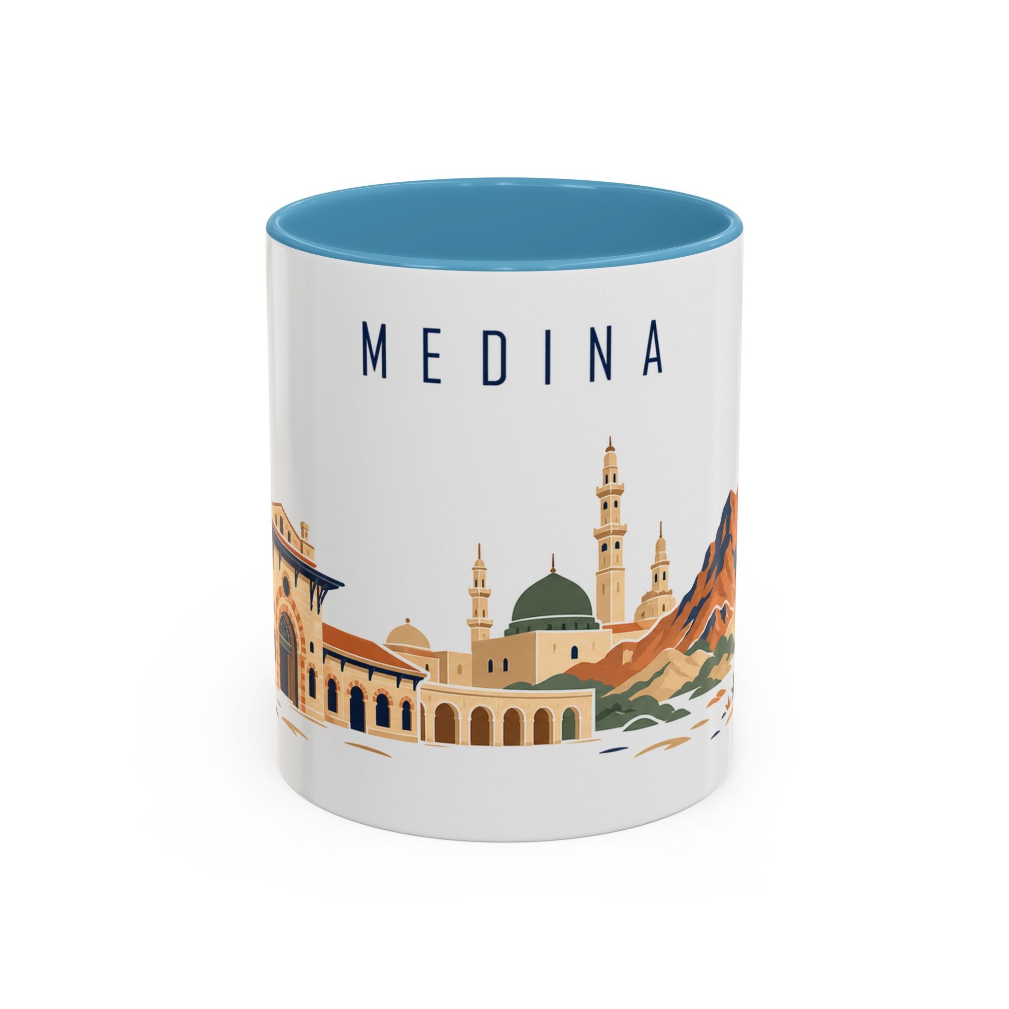 Medina Coffee Mug | Saudi Arabia Travel Souvenir | Porcelain Decal City Gift | 11oz 15oz Accent Mug