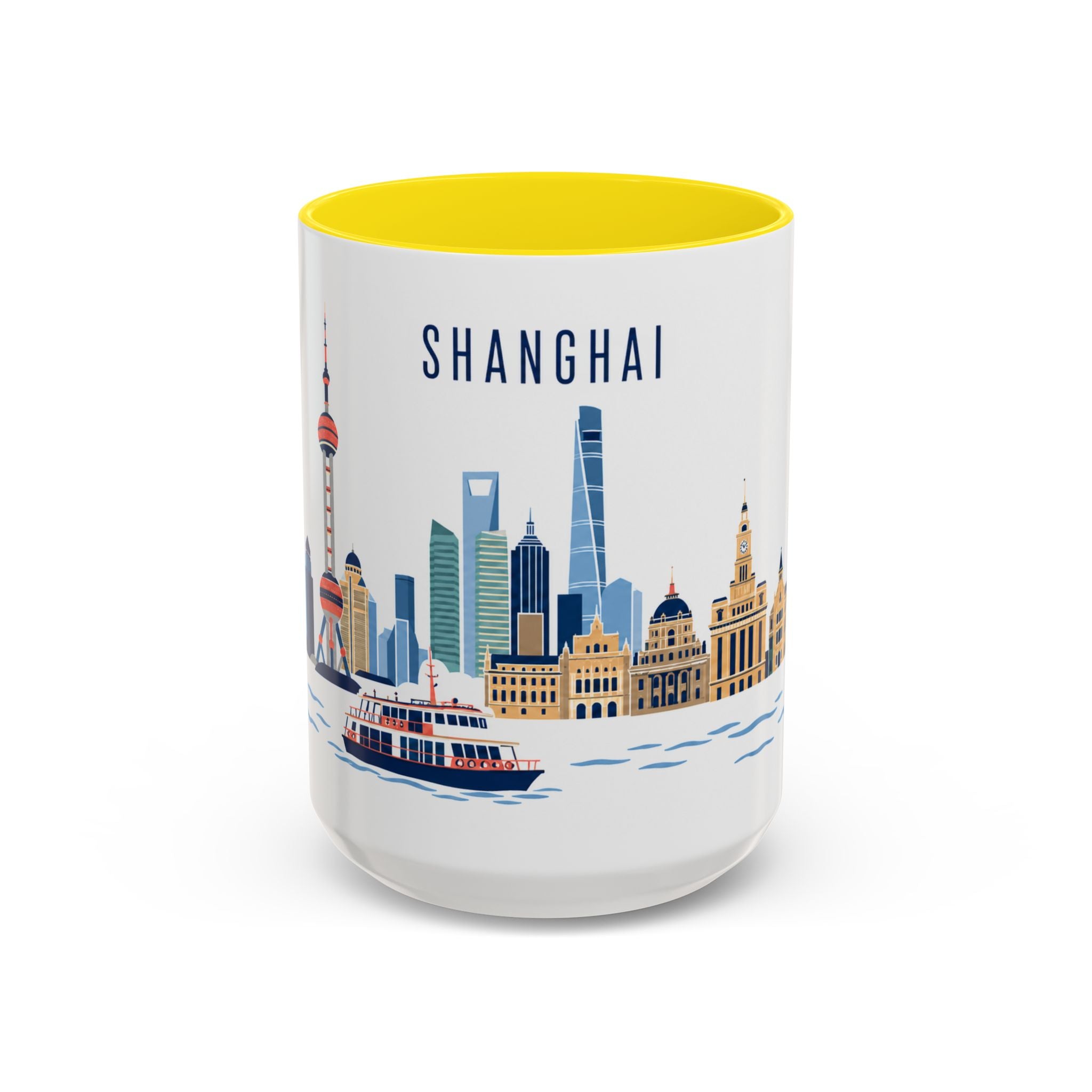 Shanghai Coffee Mug | China Travel Souvenir | Porcelain Decal City Gift | 11oz 15oz Accent Mug