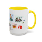 Copenhagen Coffee Mug | Postage Stamp Collage Mug | Travel Souvenir Accent Cup 11oz 15oz