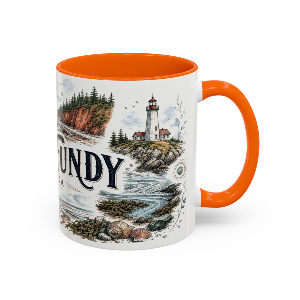 Bay of Fundy Mug, Canada Travel Souvenir, Bucket List Gift, Accent Ceramic Coffee Mug 11oz 15oz