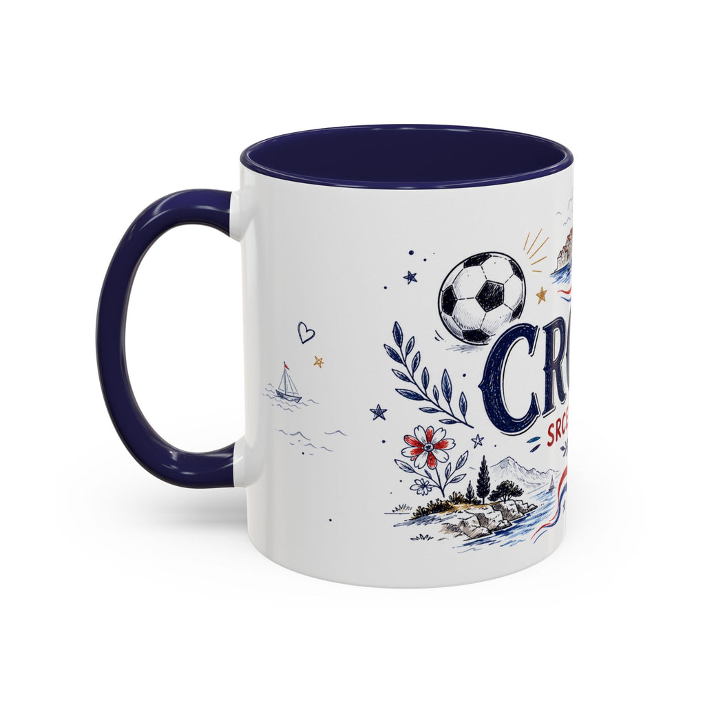 Croatia Soccer Coffee Mug | World Cup Fan Gift | Accent Color Ceramic 11oz 15oz Match Day Cup